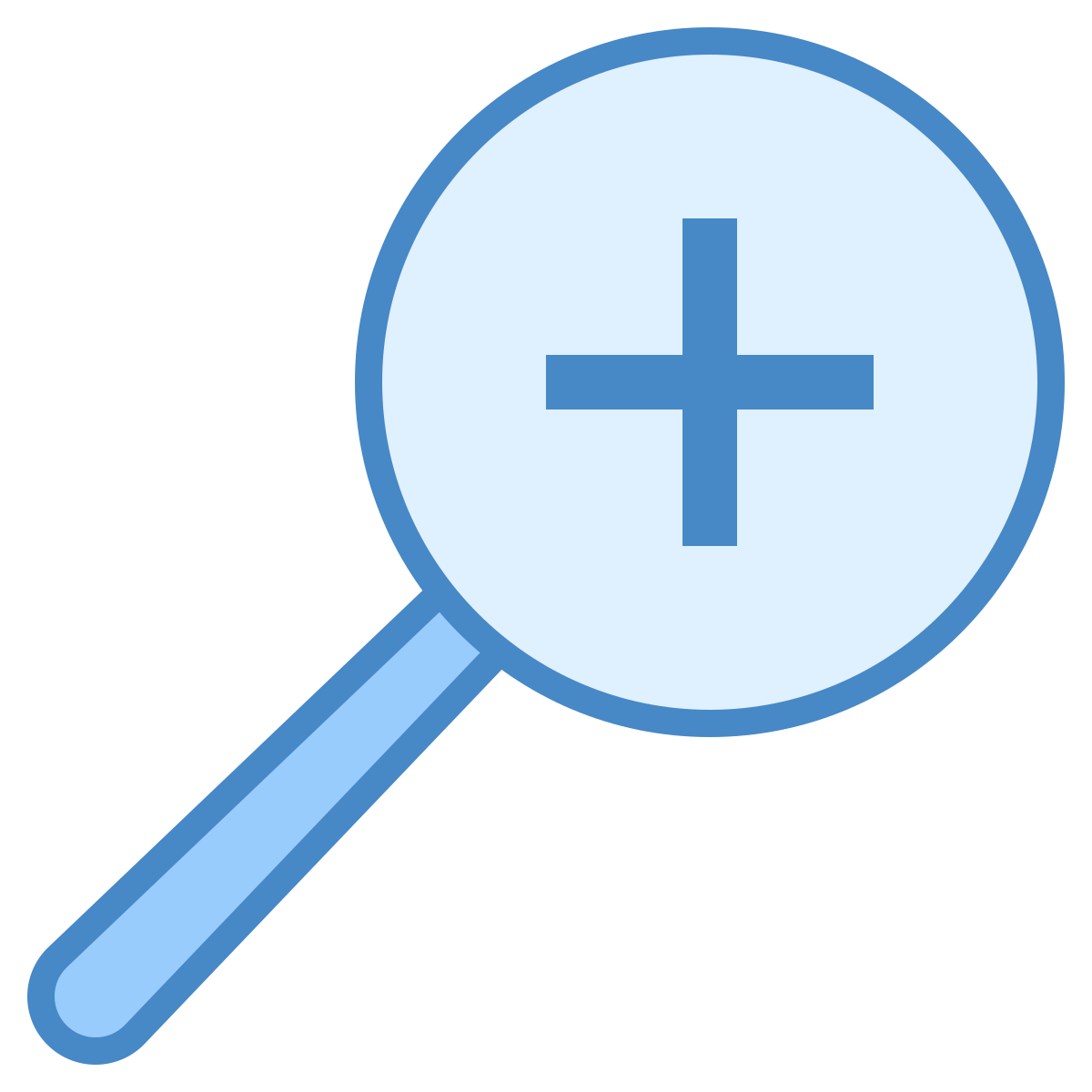 blue ui style zoom in  v2 icon