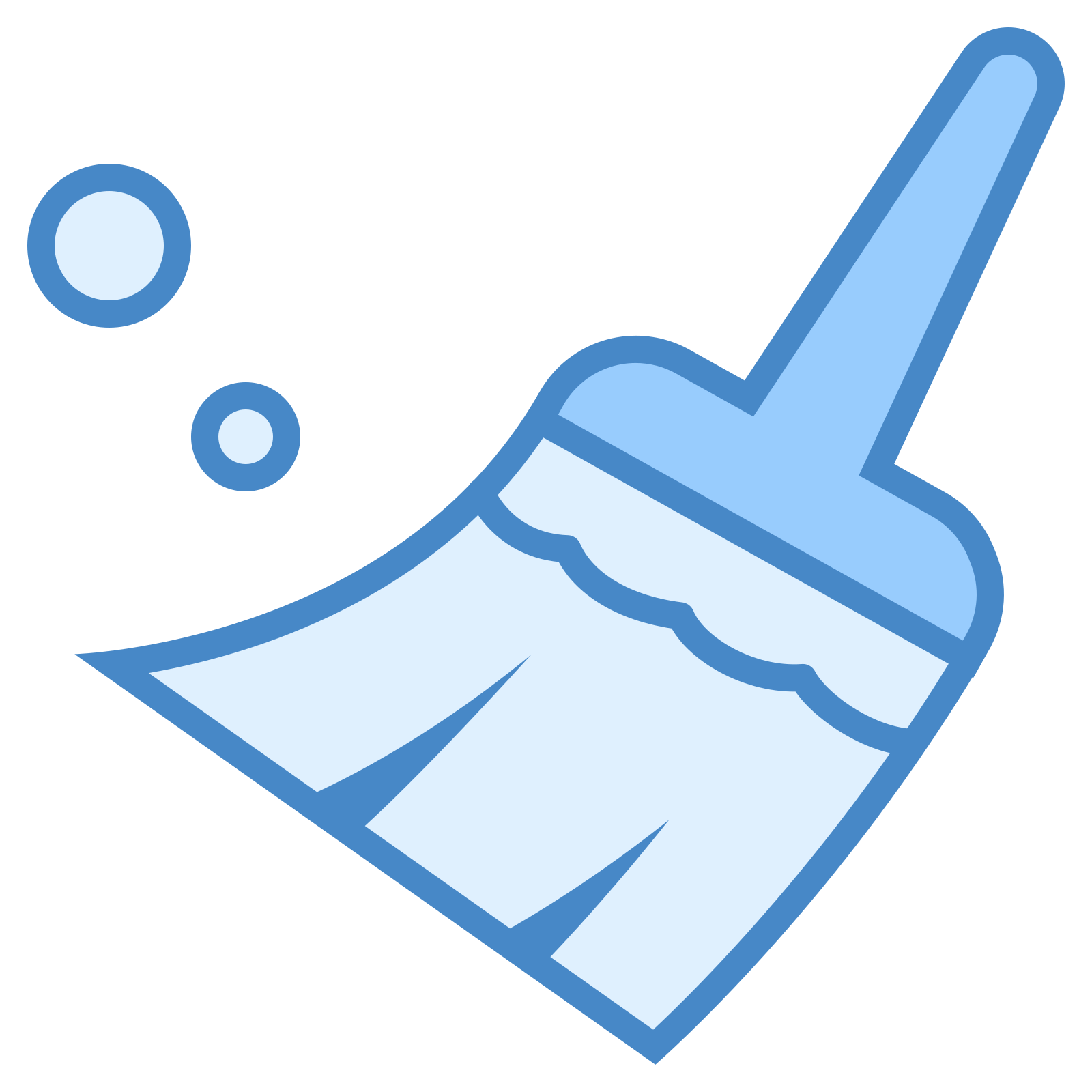 its a logo depicting a broom with a short handle.
