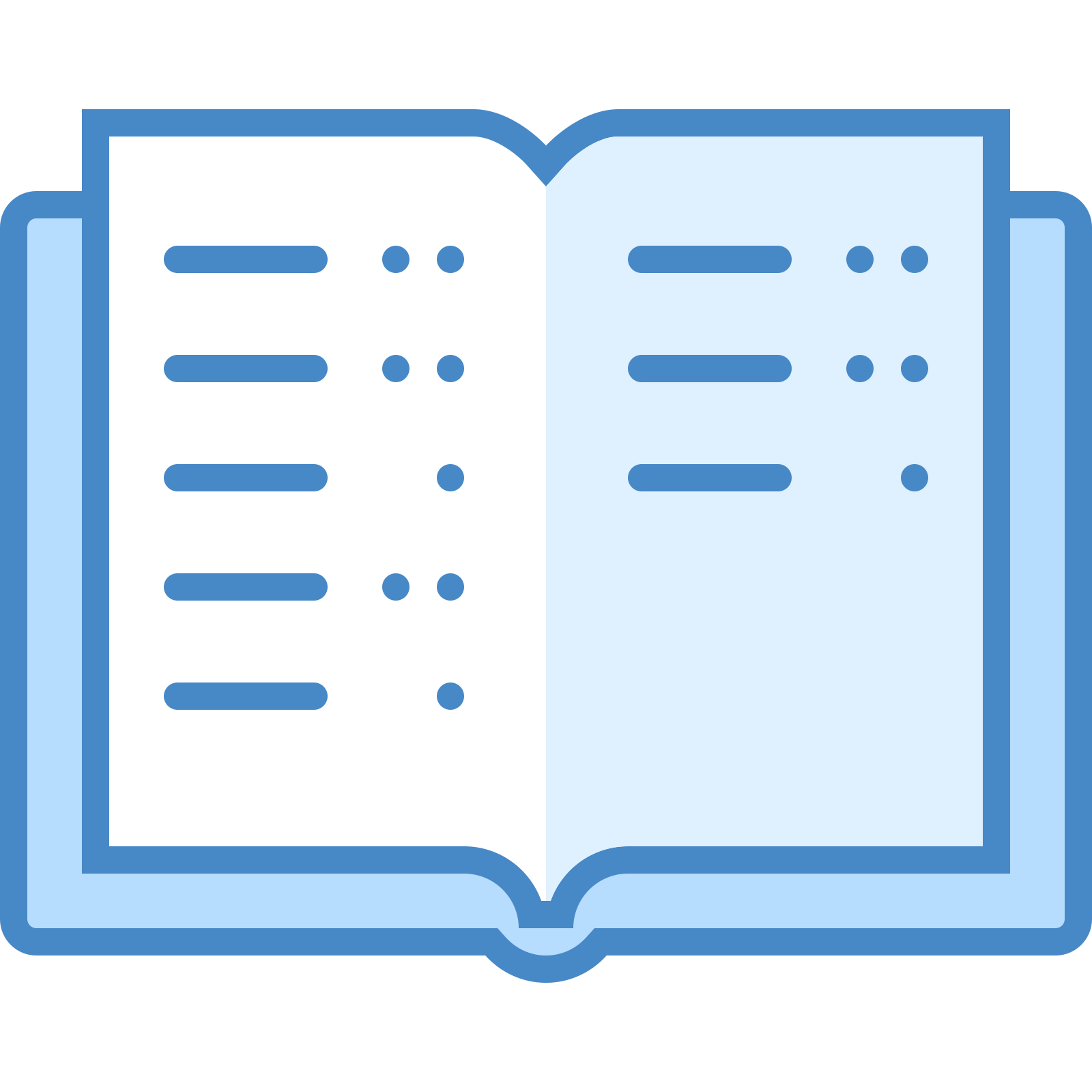 保存图书 icon. there is a book open in the middle of two pages.