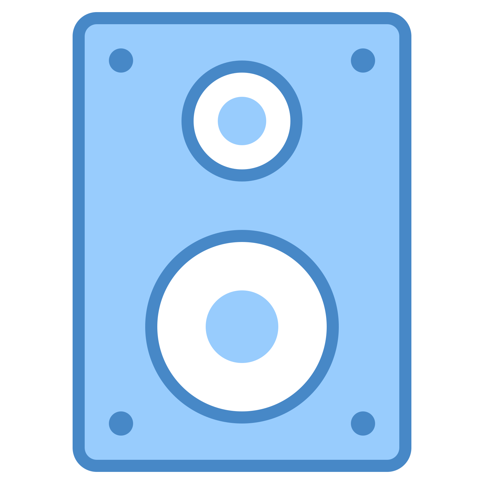 重低音扬声器 蓝色图标 (png,矢量)