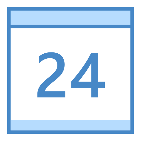 Calendar 24 icon in Blue UI Style