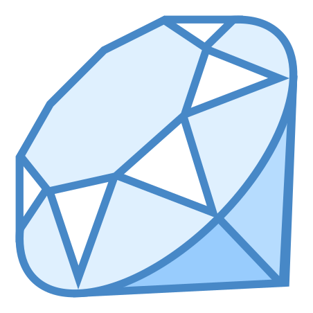 Ruby Programming Language icon in Blue UI Style
