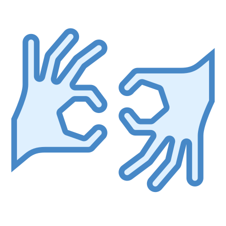 Sign Language icon in Blue UI Style