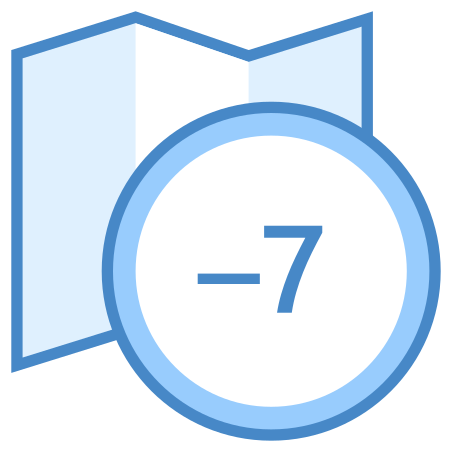 Timezone -7 icon in Blue UI Style