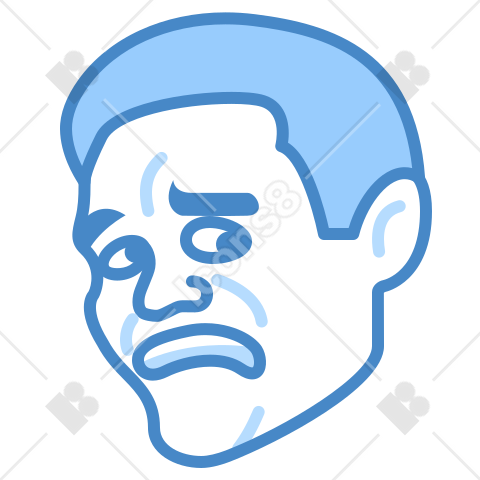 Scared Face Meme icon in Cloud Style