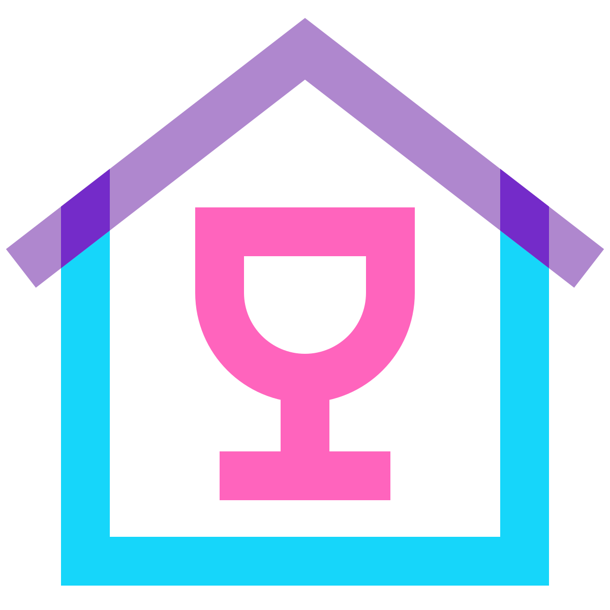 water color style bar building icon