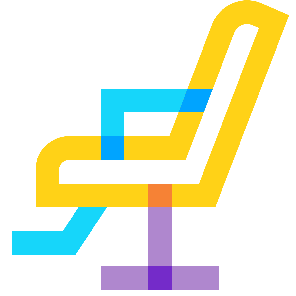 water color style barber chair icon