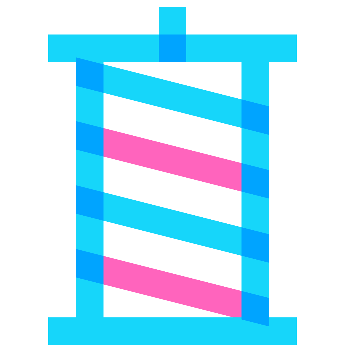water color style barber pole icon