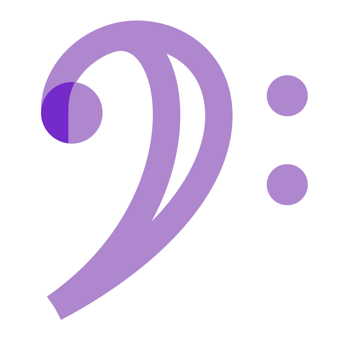 water color style bass clef icon