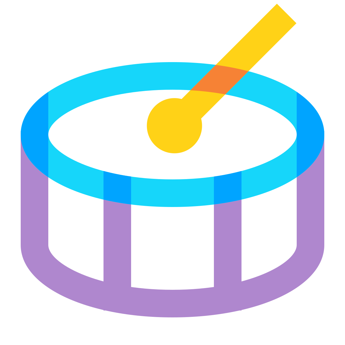 water color style bass drum icon