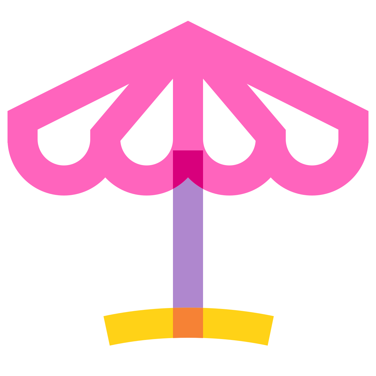 water color style beach umbrella icon