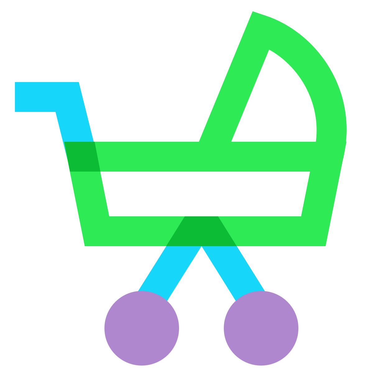 water color style boy stroller icon