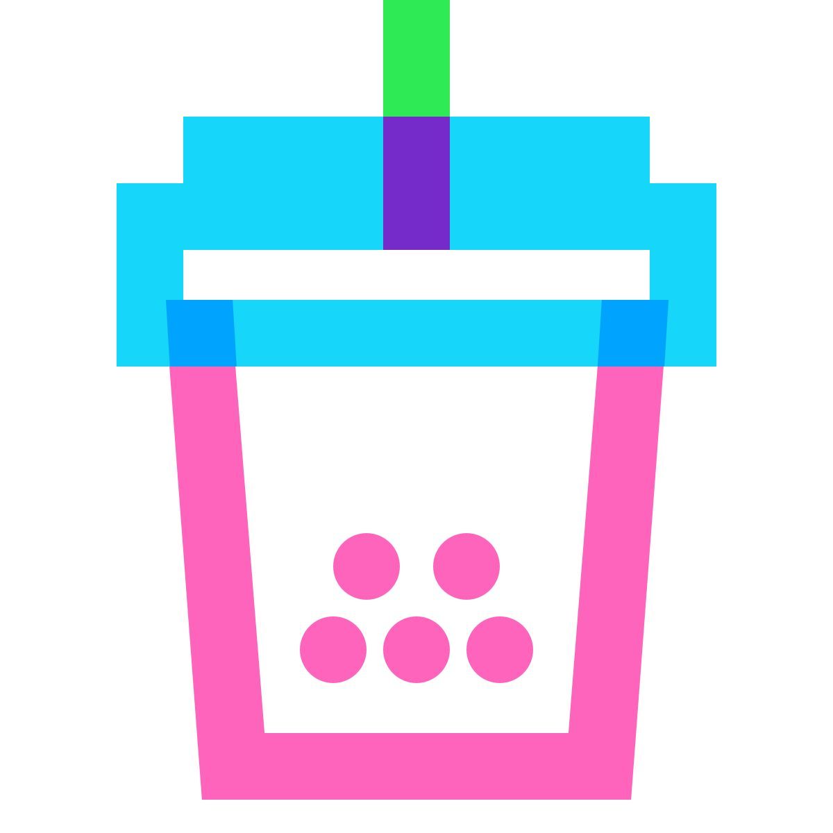 water color style thé à bulles icon