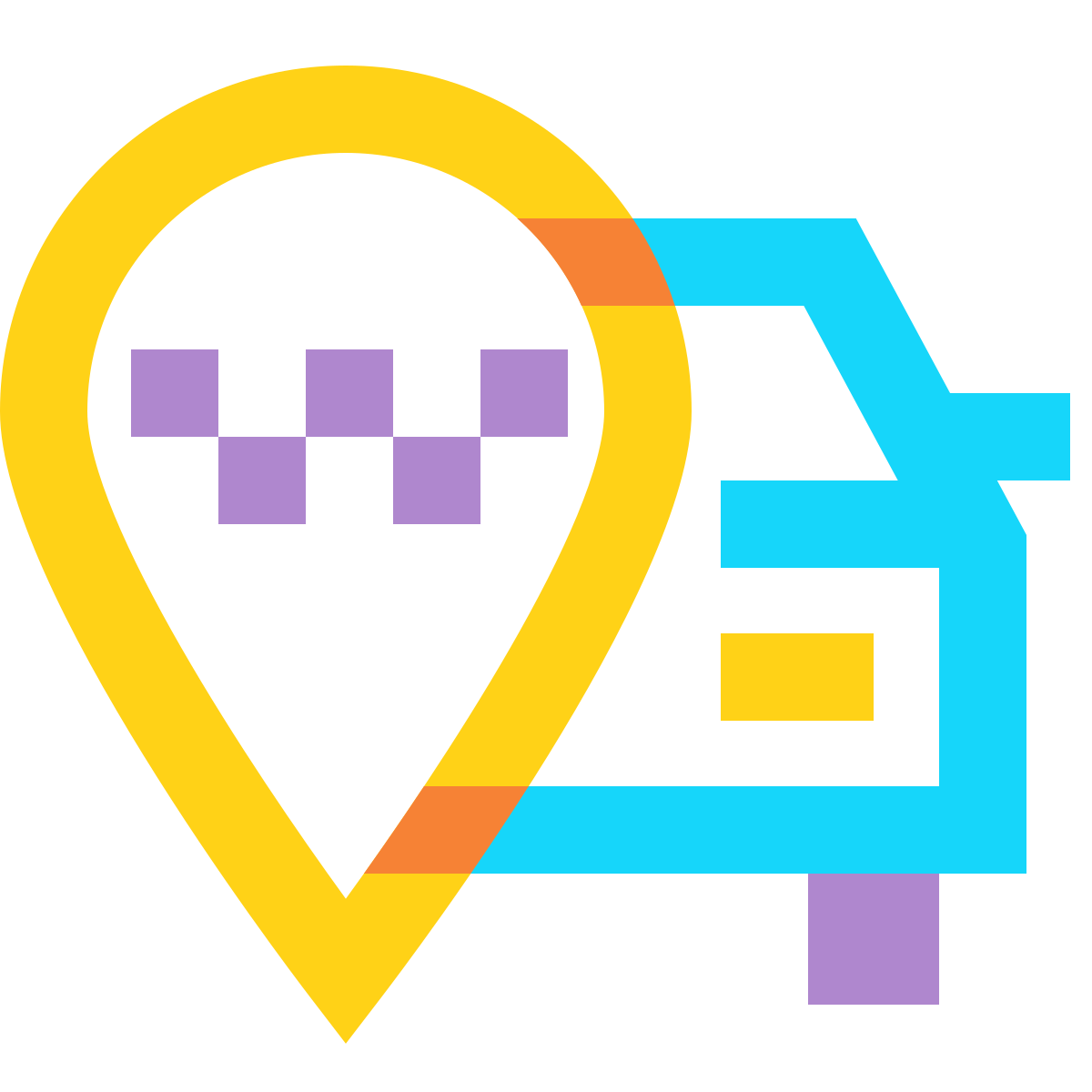 water color style cab stand icon