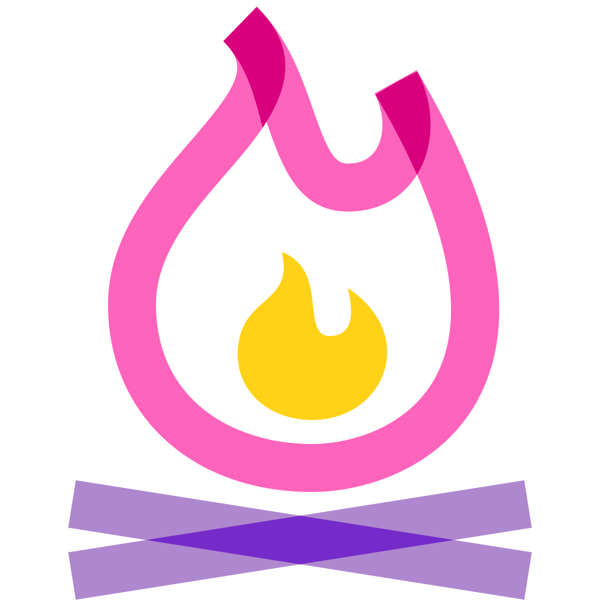 water color style campfire icon