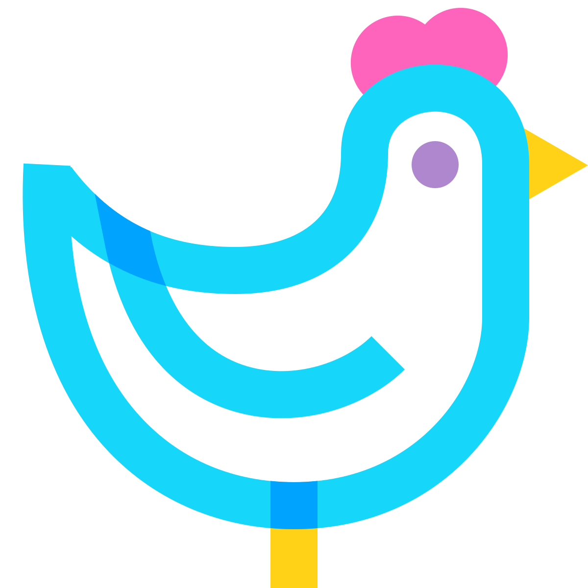 water color style chicken icon