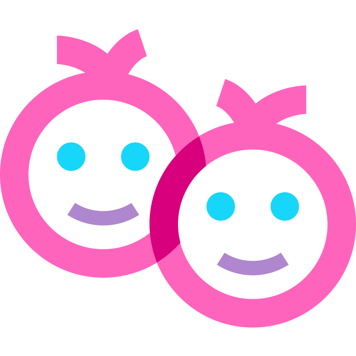 water color style children faces icon
