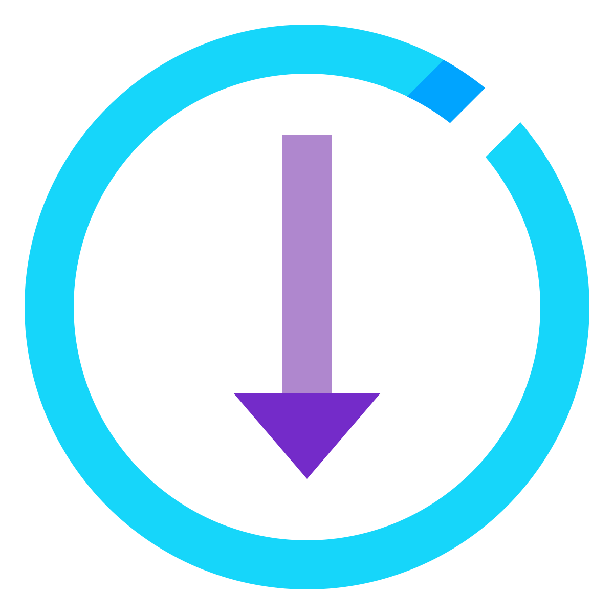water color style circled down icon