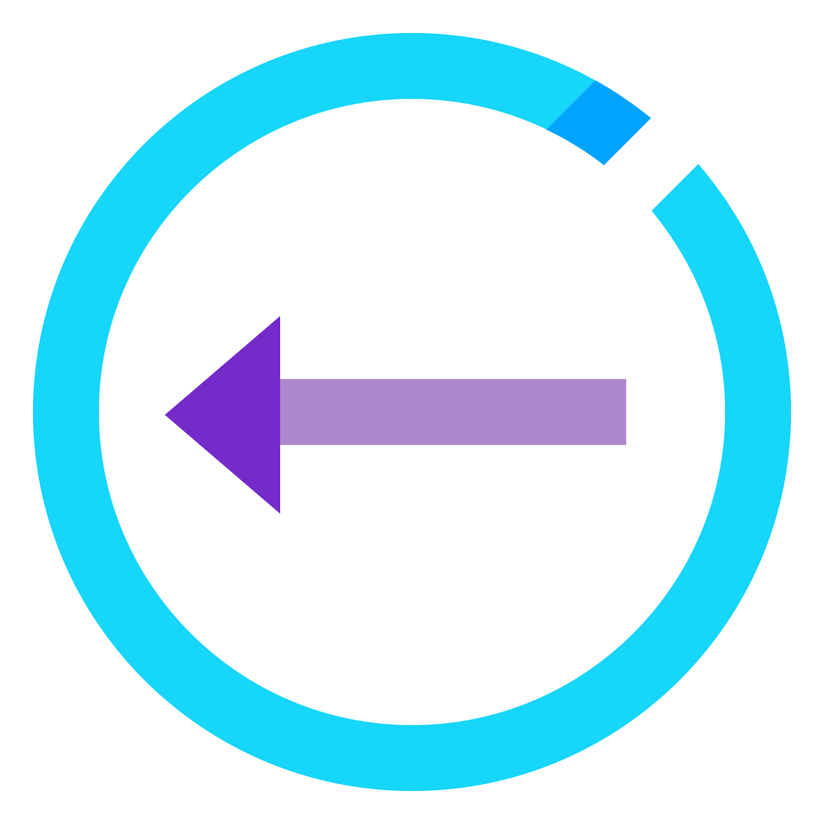 water color style circled left icon