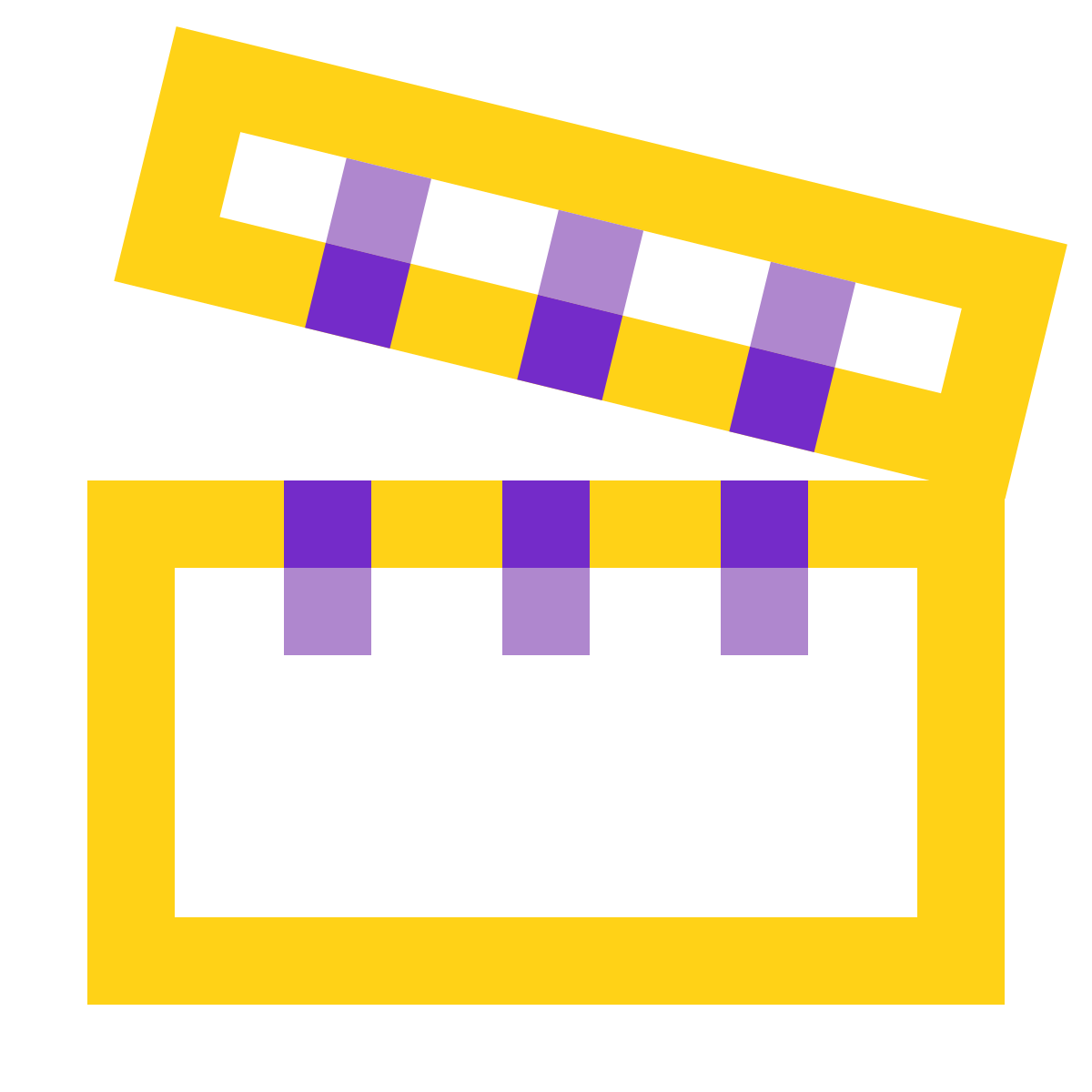 water color style clapperboard icon