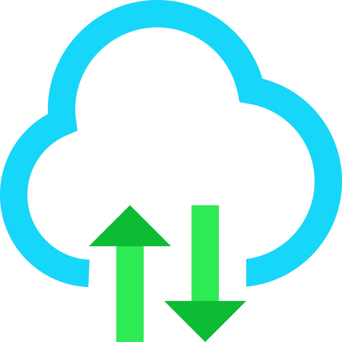 water color style cloud backup restore icon