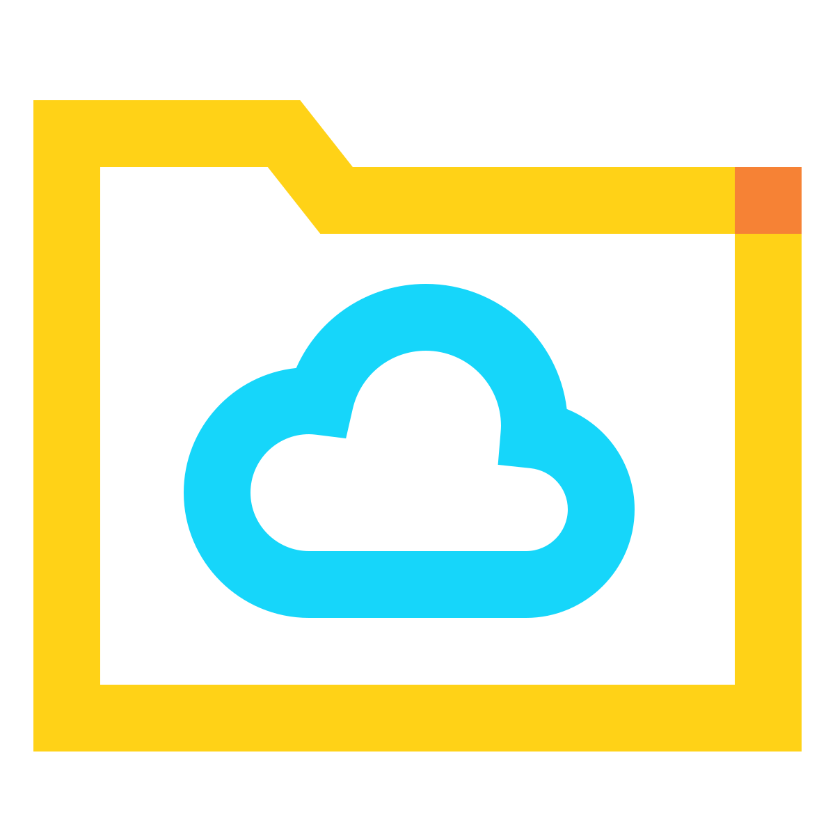 water color style cloud folder icon