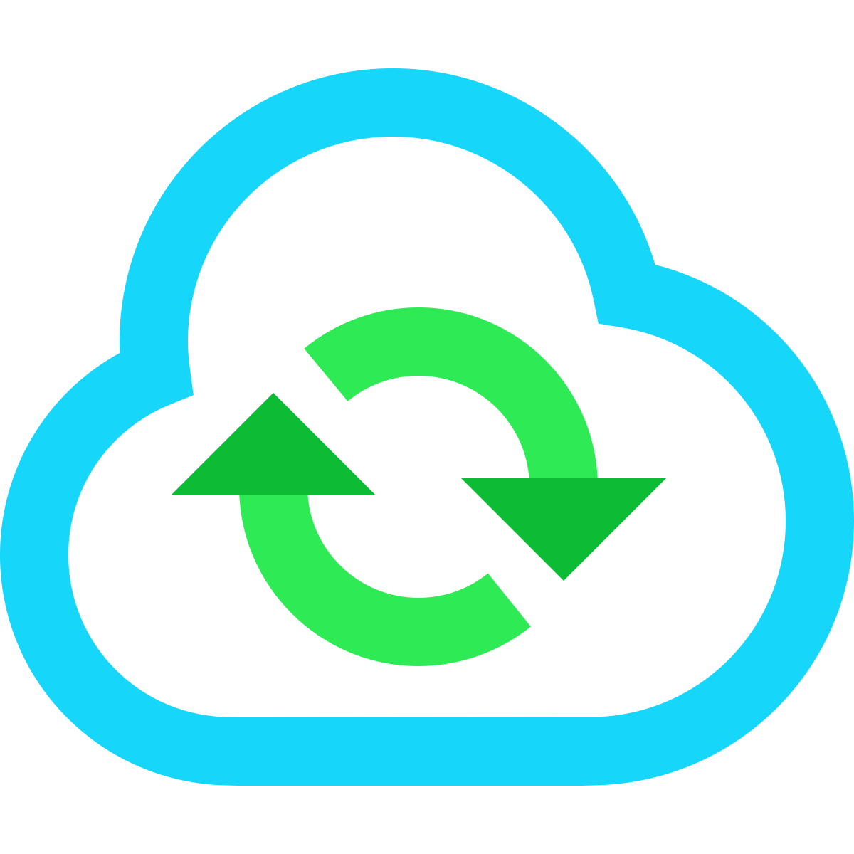 water color style cloud sync icon