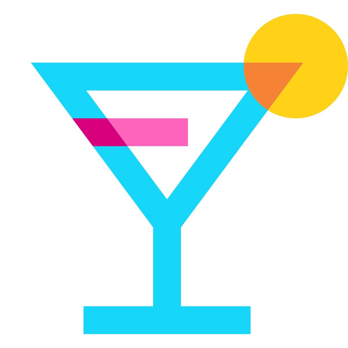 water color style 鸡尾酒 icon