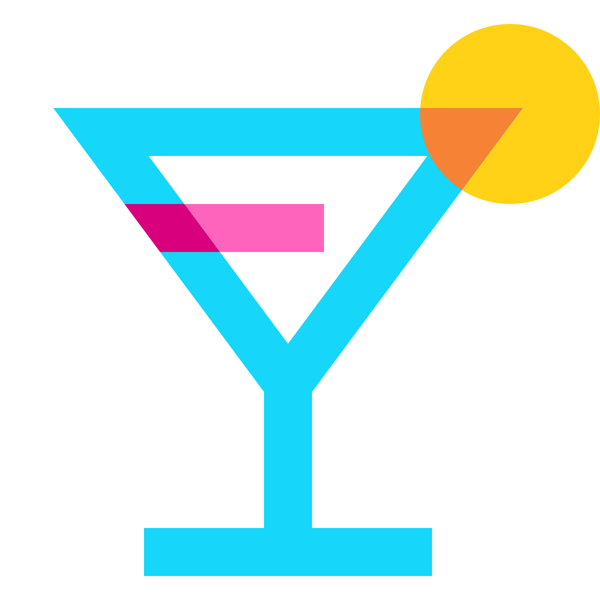 water color style cocktail icon