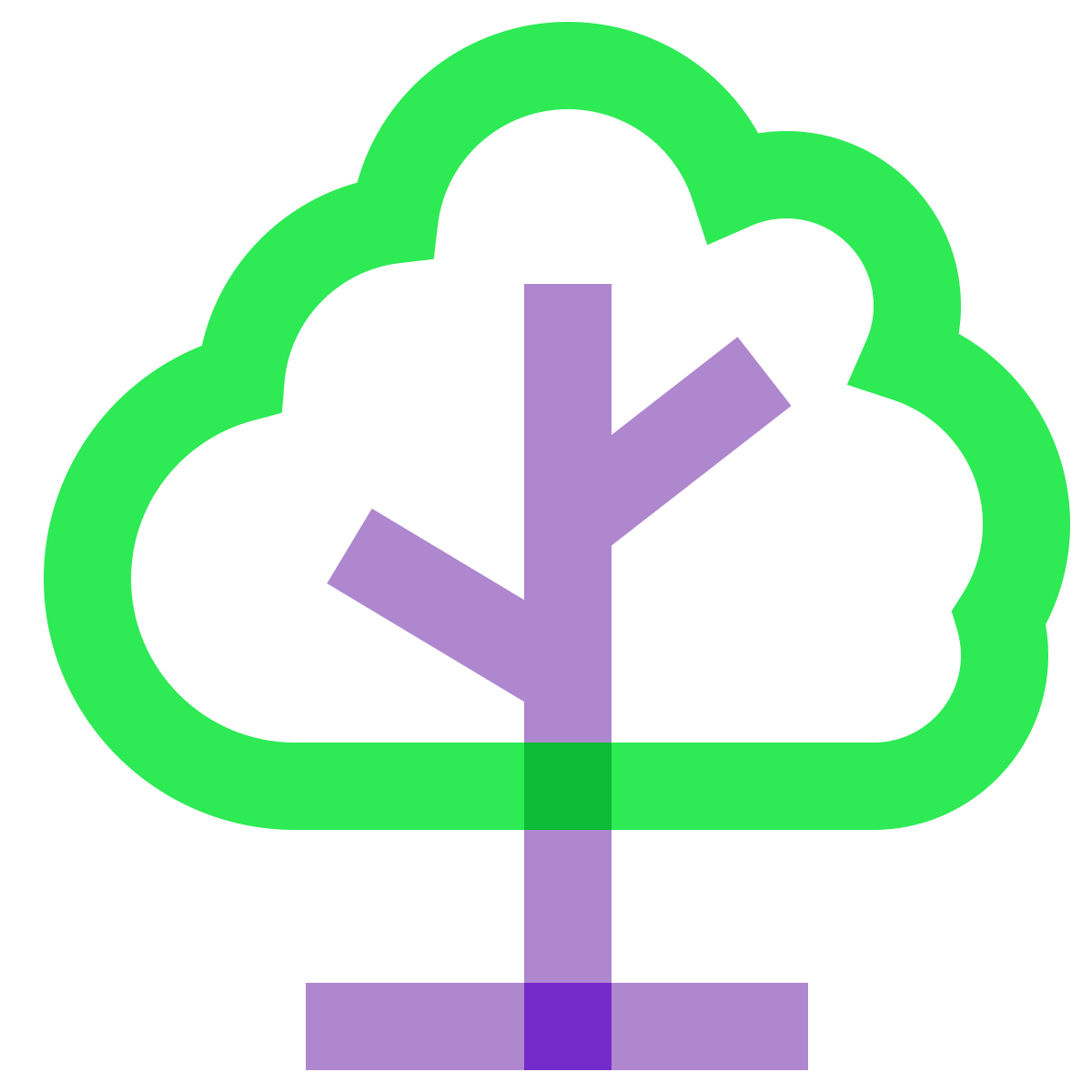 water color style deciduous tree icon