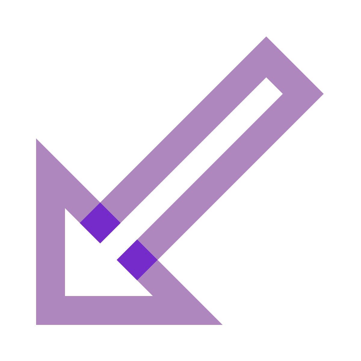 water color style giù a sinistra icon