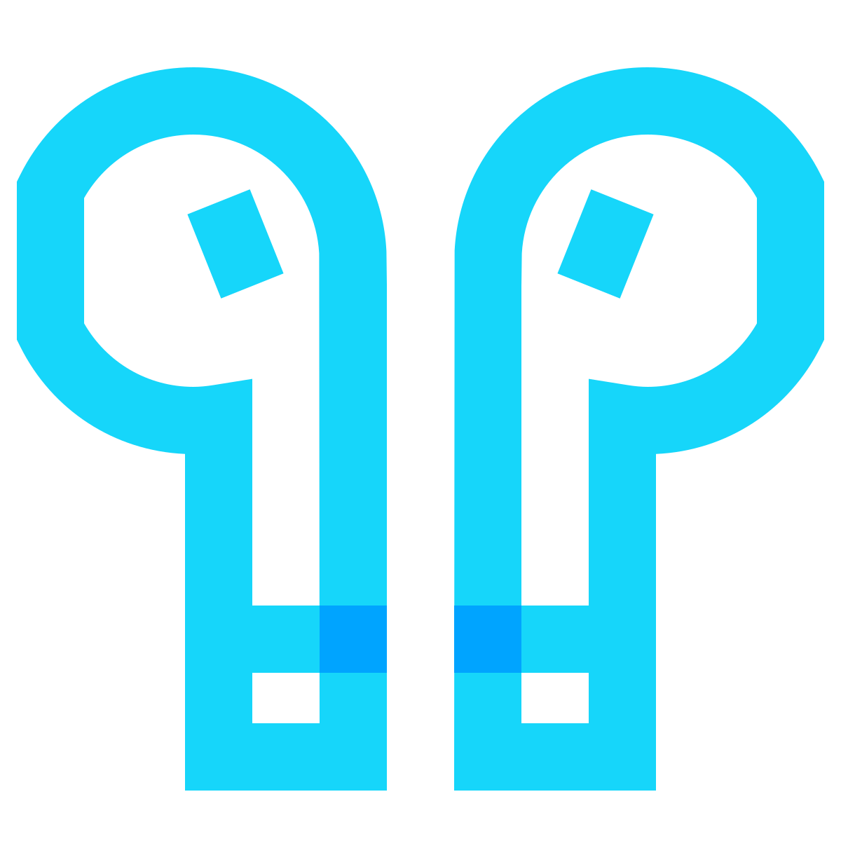 water color style earbud headphones icon