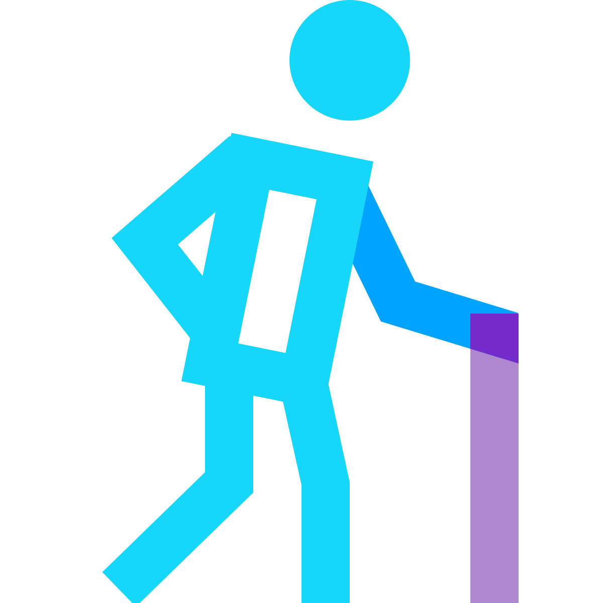 water color style elderly person icon