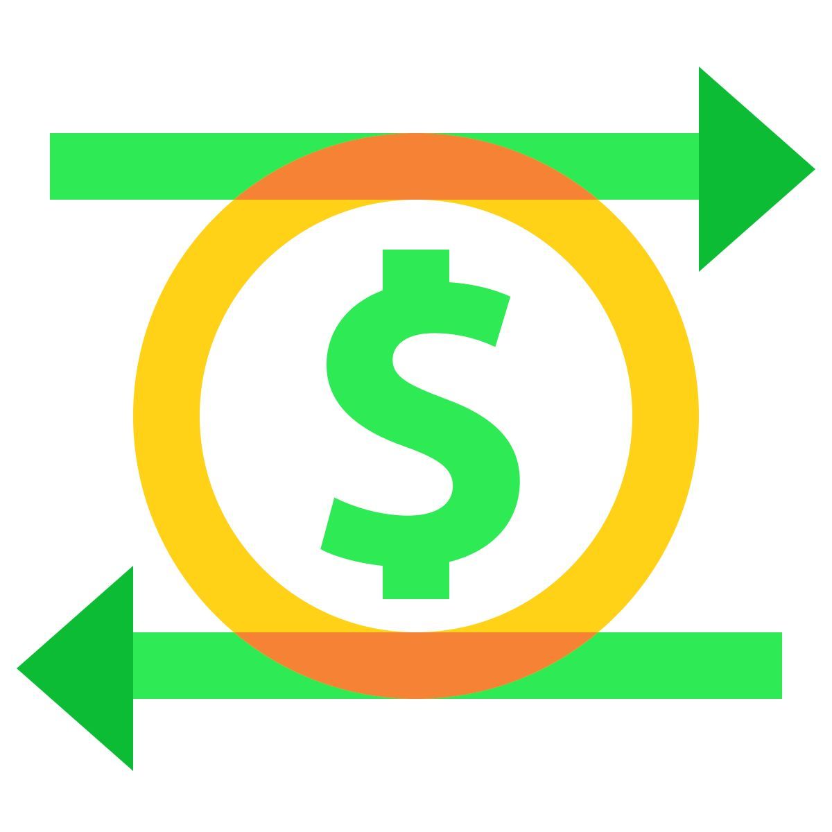 water color style 现金流 icon