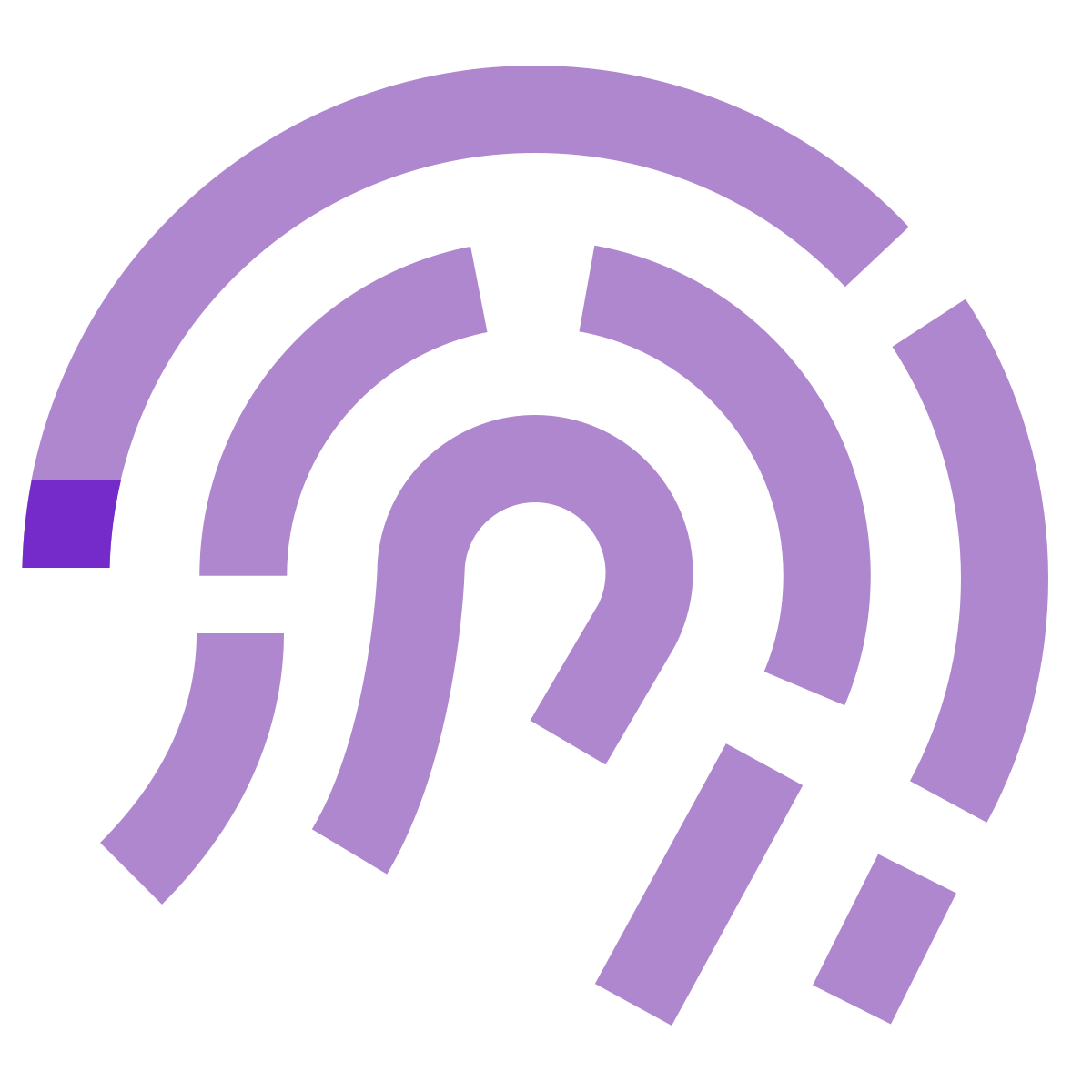 water color style fingerprint icon