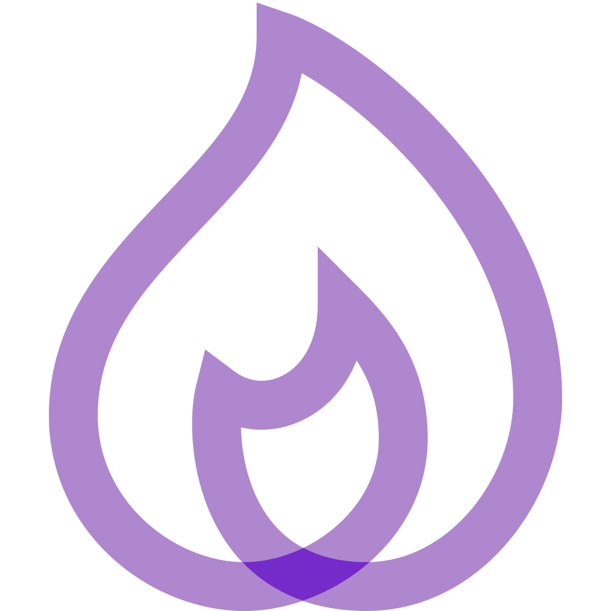 water color style fire element icon