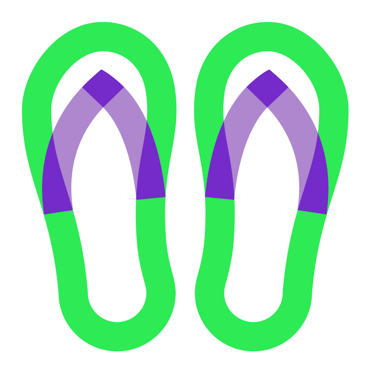 water color style flip flops icon