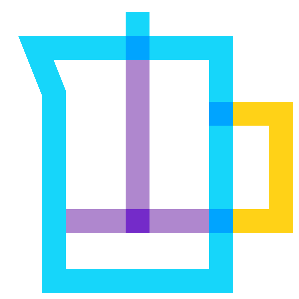 water color style french press icon