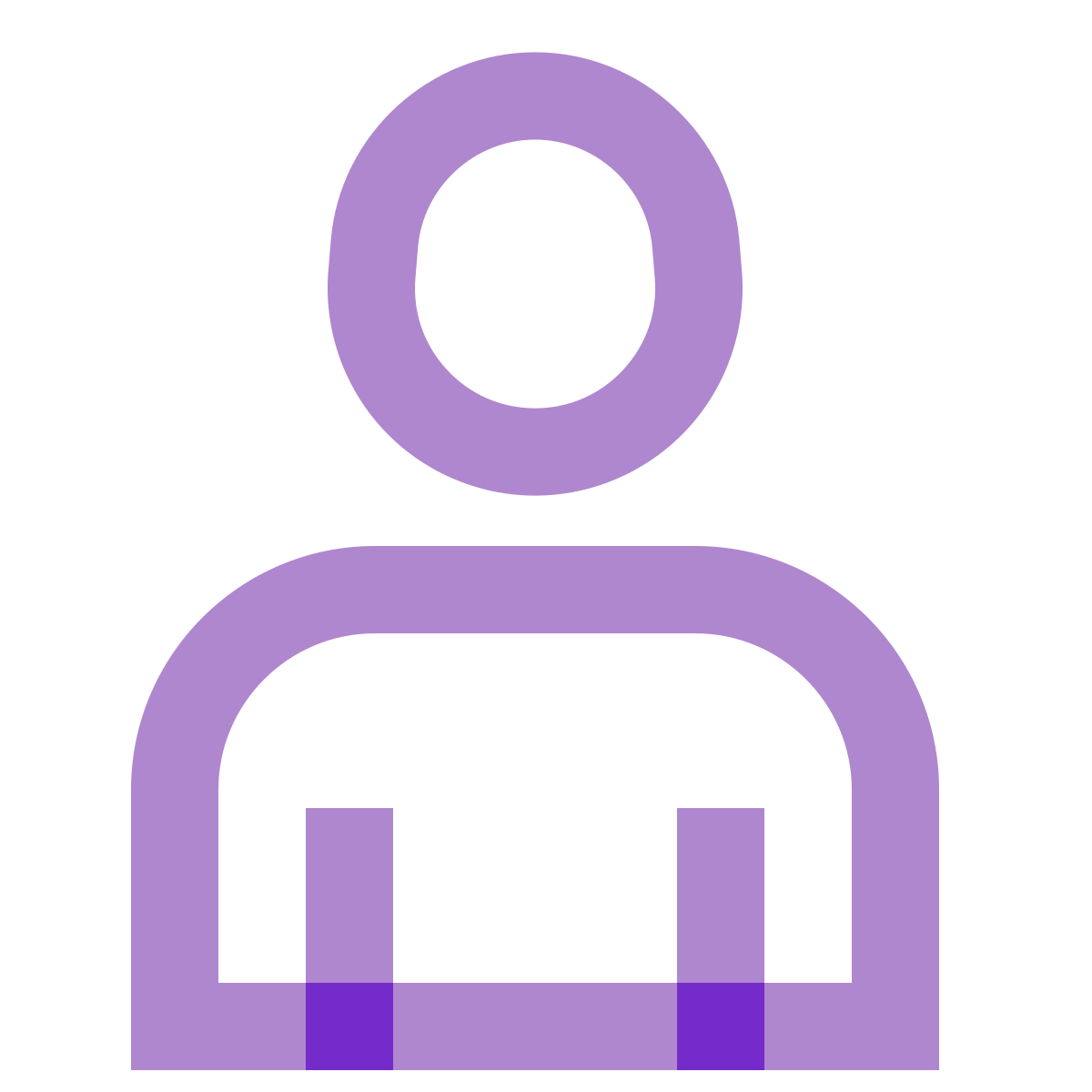 water color style gender neutral user icon