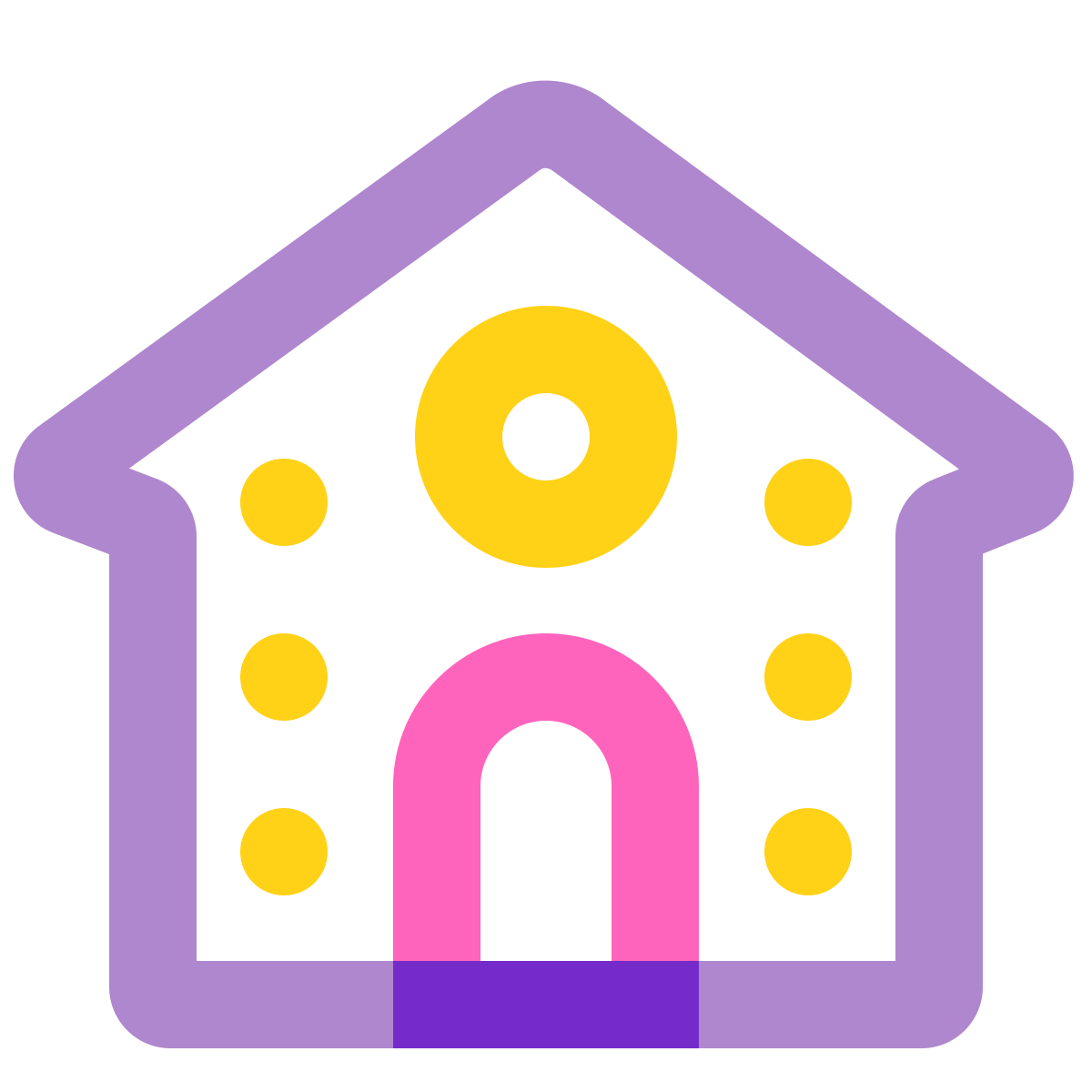 water color style gingerbread house icon