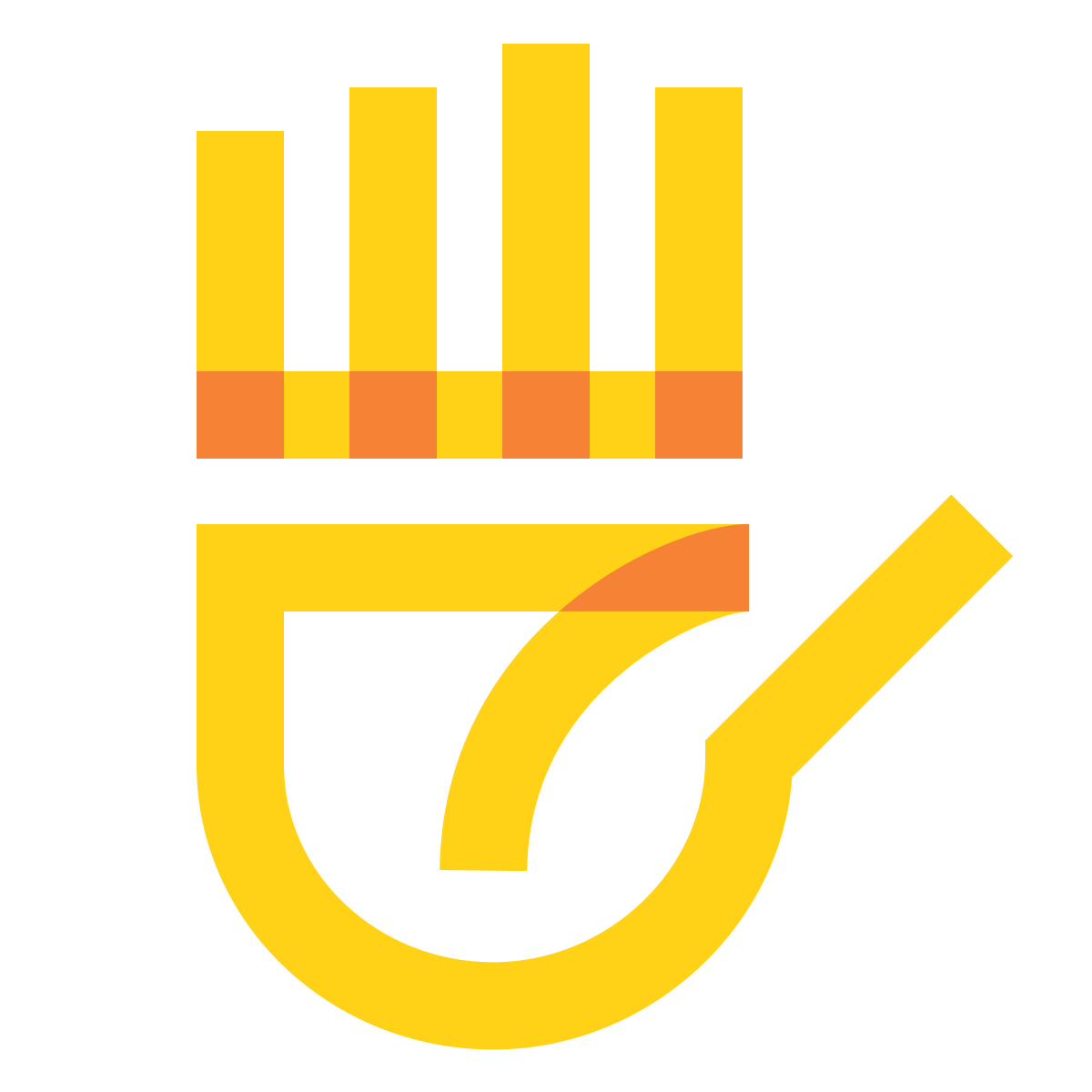 water color style hand icon