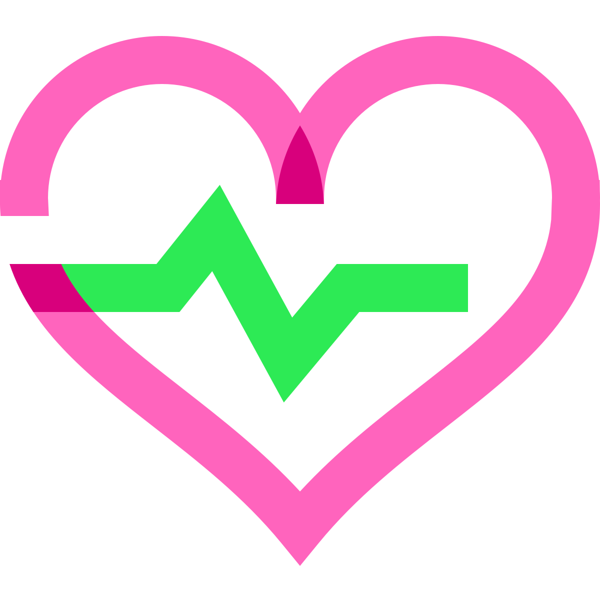 water color style heart with pulse icon
