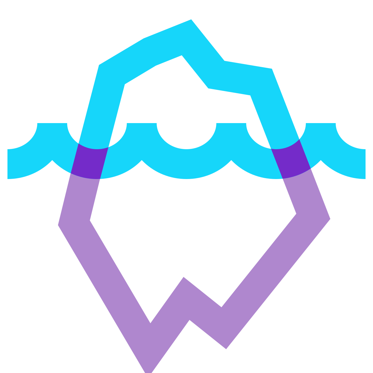 water color style iceberg icon