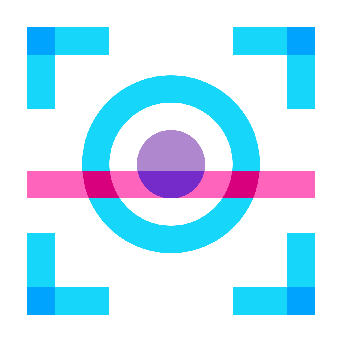 water color style iris scan icon