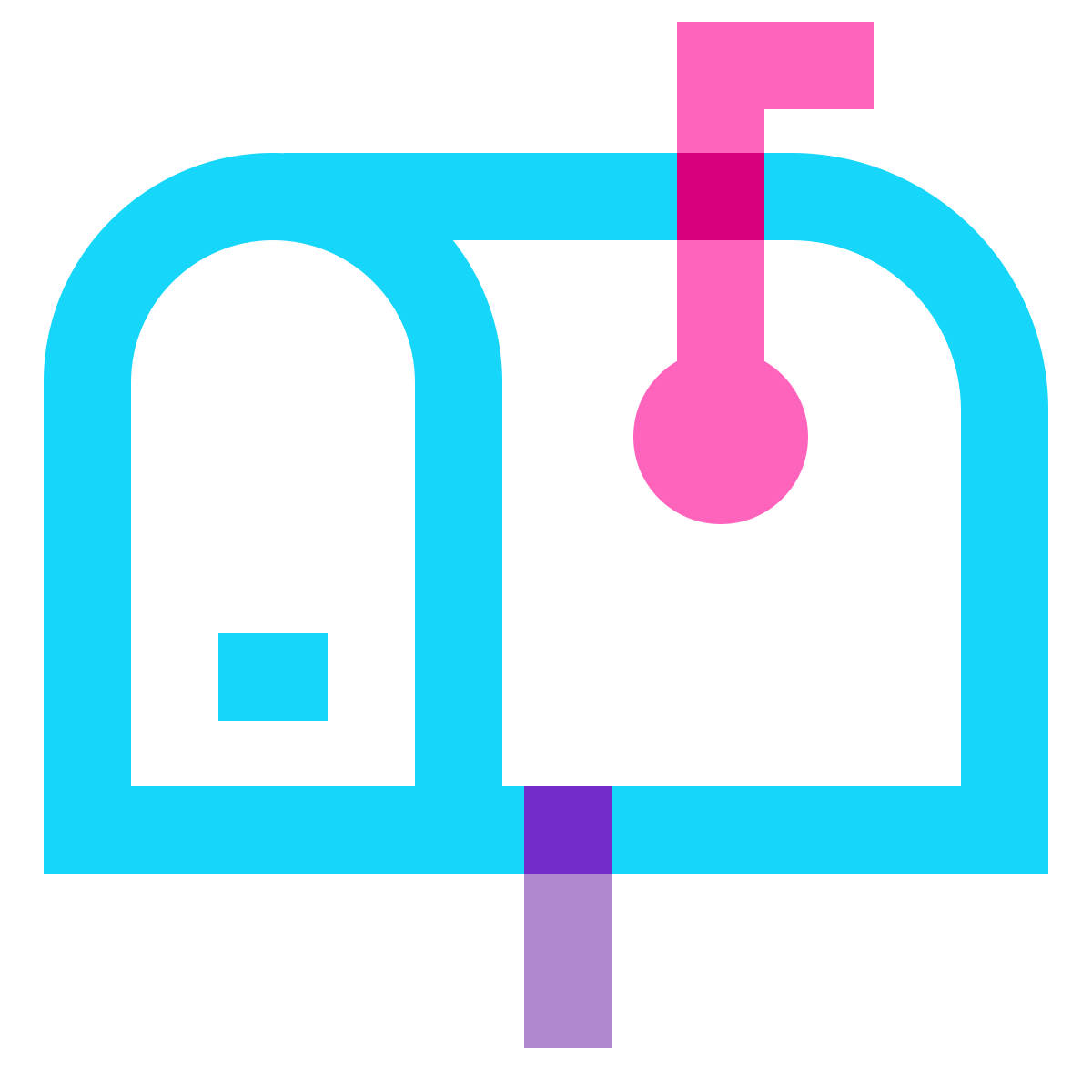 water color style mailbox closed flag up icon