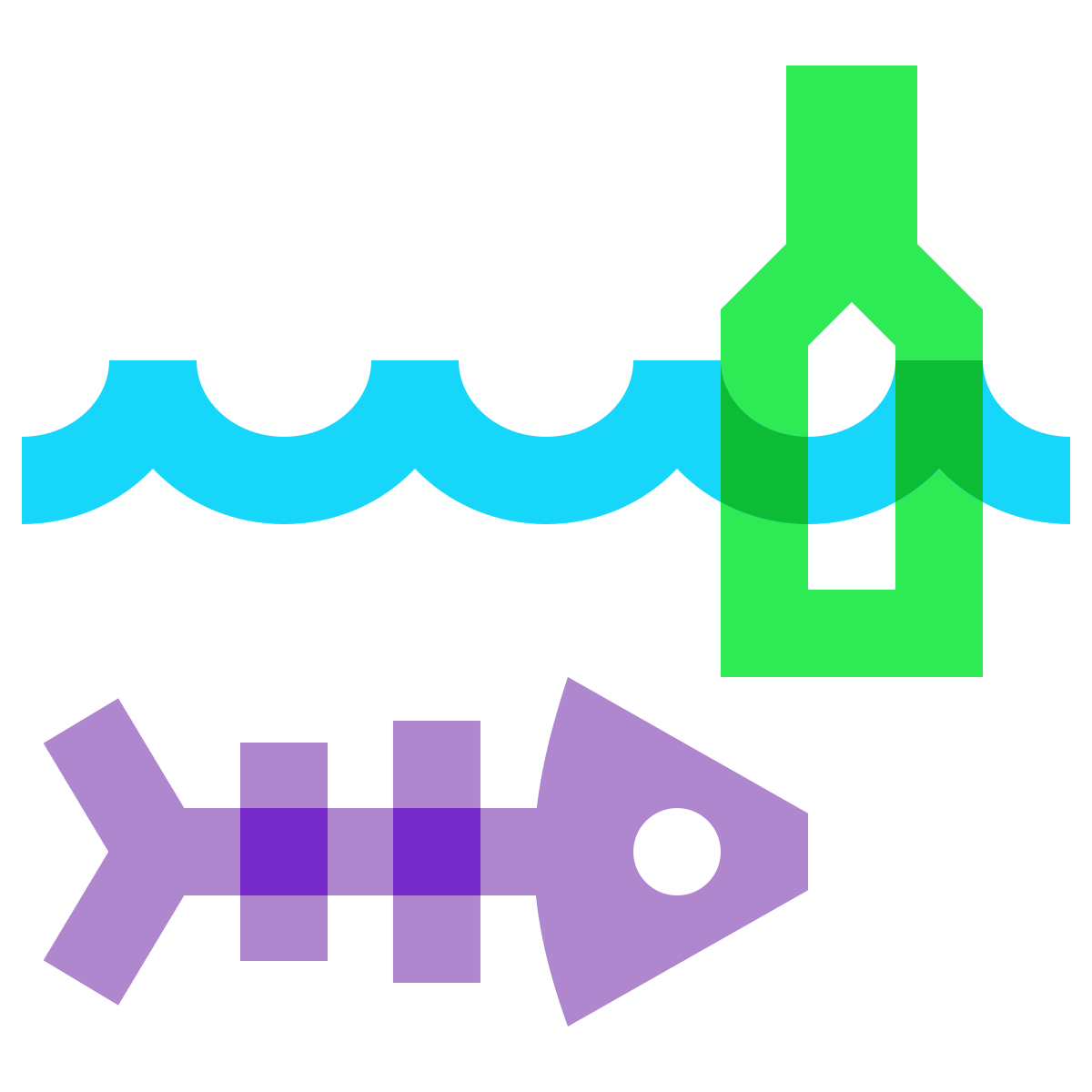 water color style marine polution icon