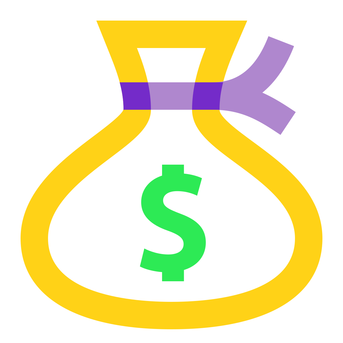 water color style money bag icon