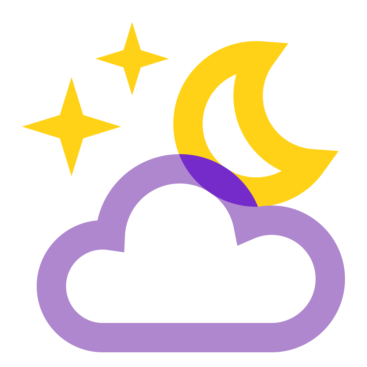 water color style night icon