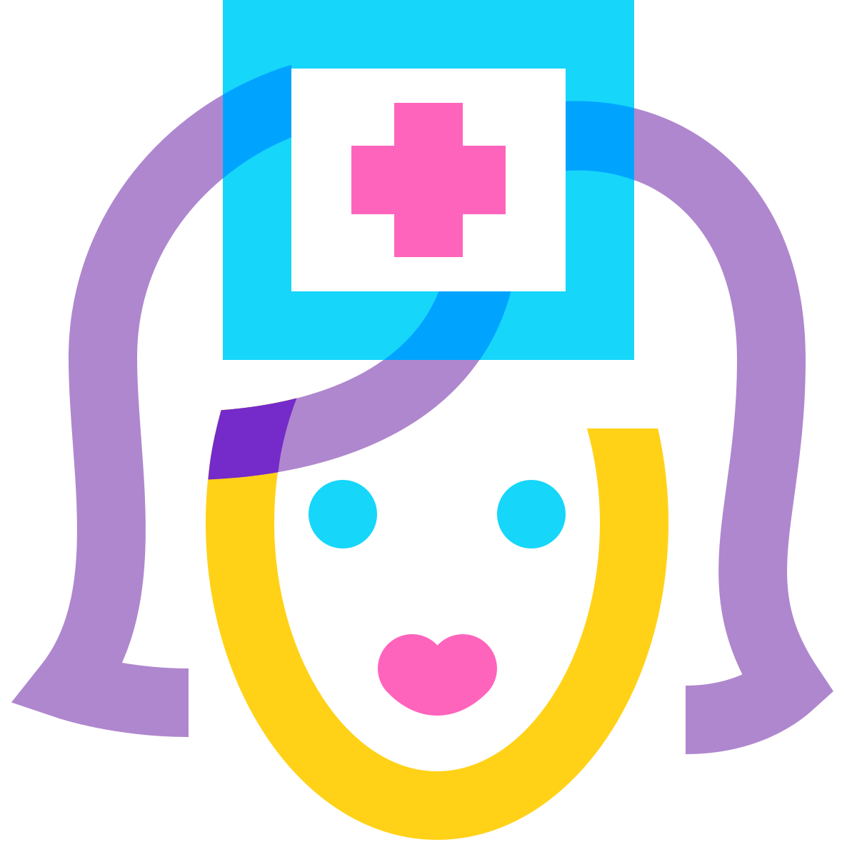 water color style nurse female icon