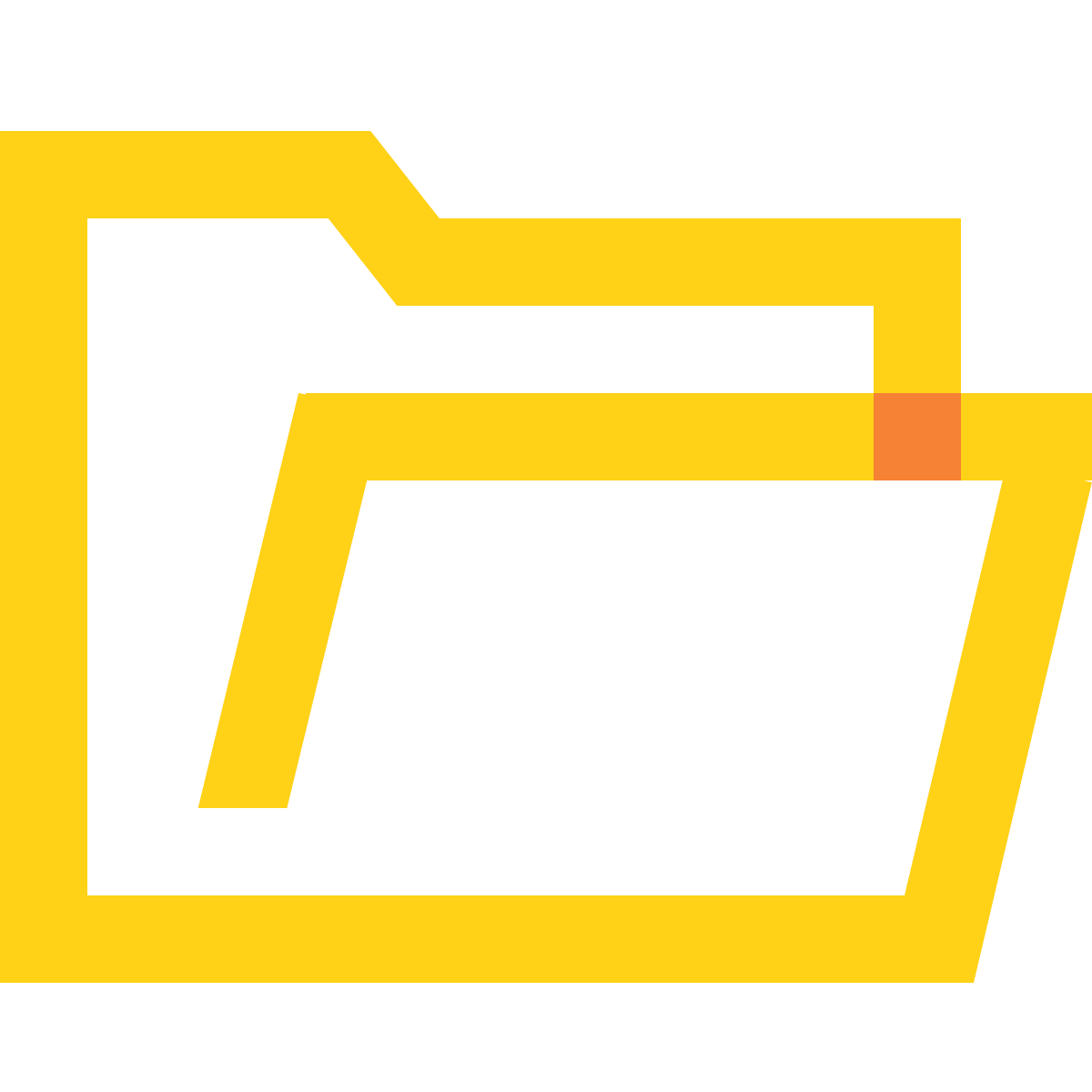 water color style opened folder icon
